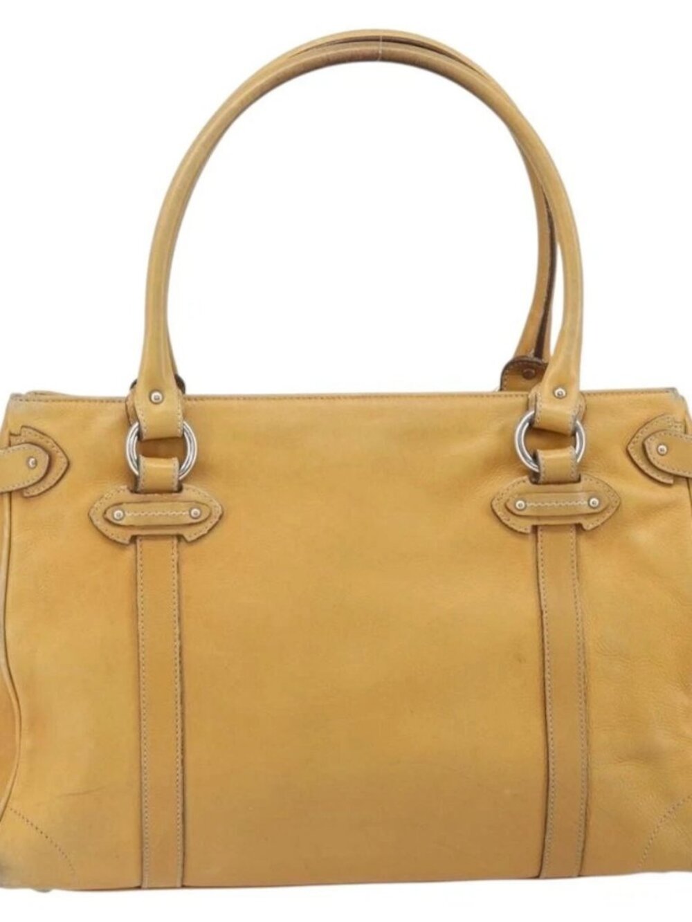 Christian Dior Hand Bag Leather Beige Silver Auth ep13147 - Picture 3 of 16